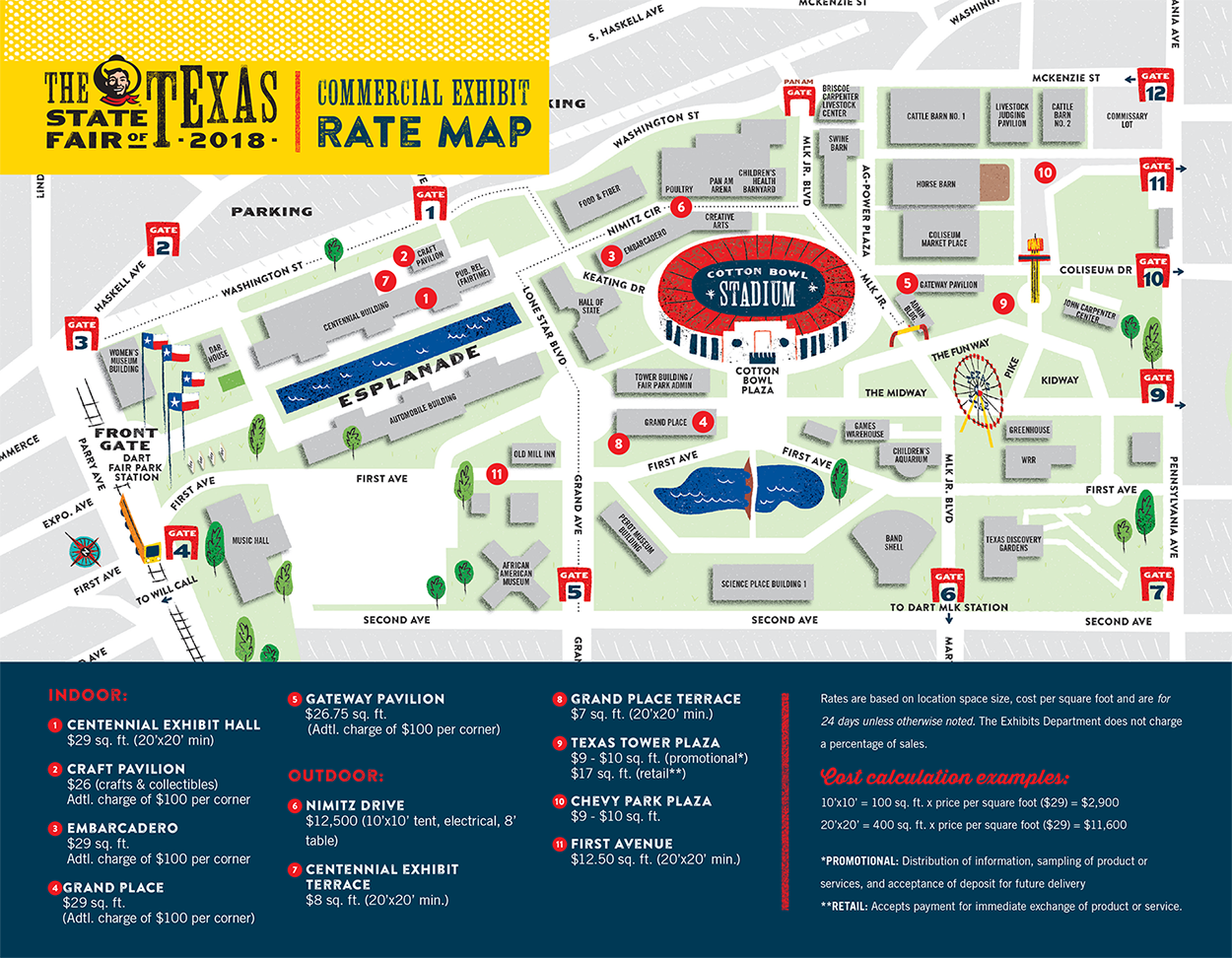 texas state fair map 2018 Exhibitors Rate Map State Fair Of Texas texas state fair map