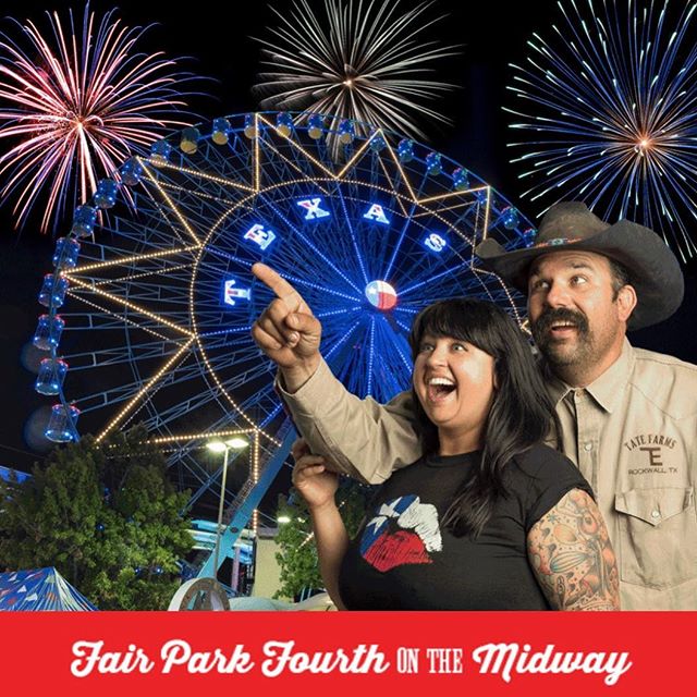 Come celebrate Independence Day with us! 🤠🎡 What better way to spend 4th of July than with the ones you love, great food, live music, #Midway games, loads of fun and a fantastic firework show? 🍗🍻🎆We’ll see y’all soon! #FairPark #statefairoftx #fourthofjuly