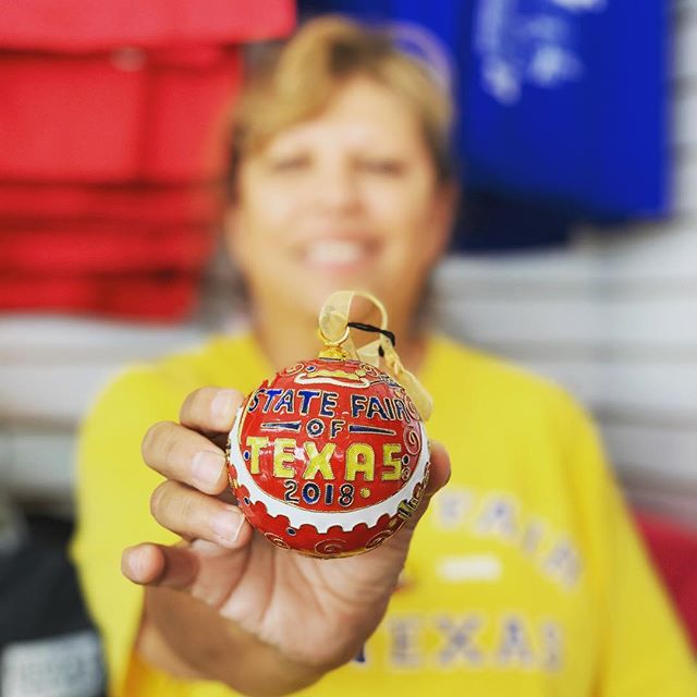 Get your one of a kind @statefairoftx ornament at any of our #BigTex stores located throughout the park!