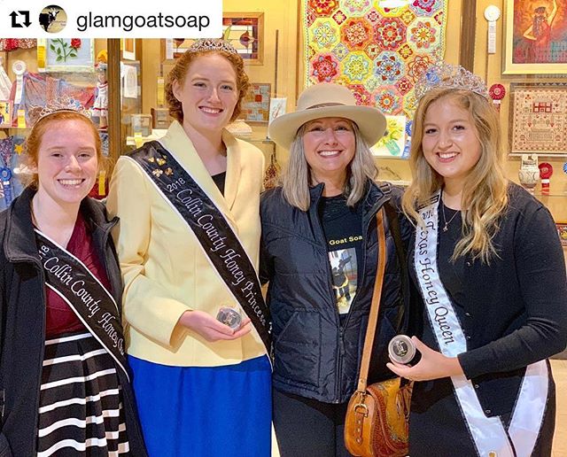 #Repost @glamgoatsoap
・・・
#inspired by our #future leaders. Met these young women #honeybeequeens in the Creative Arts pavilion on a rainy Fair day @statefairoftx #bigtex #futuressobright #youngleaders #savethebees #honey #ilovehoney