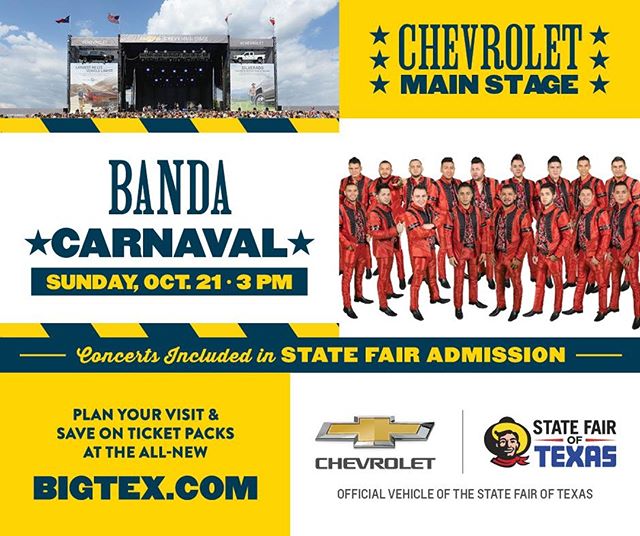 The State Fair of Texas welcomes @_bandacarnaval to the @Chevrolet Main Stage this last Sunday! 🤠 #BigTex #HowdyFolks #StateFairofTX #ChevyMainStage