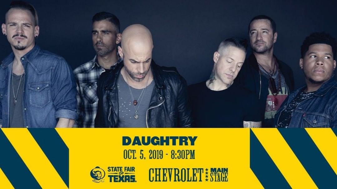 @daughtry will be on the @chevrolet Main Stage on Oct 5th! Show starts at 8:30 p.m. and FREE with your #StateFairofTX ticket!  Buy your season pass online to enjoy 24 days full of live music and so much more! bigtex.com/live-music 🎶🎟
