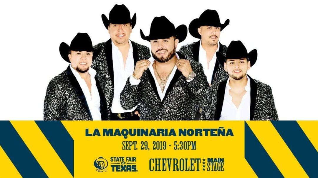 On Sept. 29 @lamaquinarianortena will be headlining on the @chevrolet Main Stage! Enjoy the FREE concert with your #StateFairofTX ticket! Head online to buy your season pass to enjoy 24 days full of live music and so much more! Buy Tickets | State Fair of Texas bigtex.com/buy-tickets 🎶🤠🎟