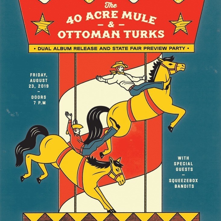 Tonight is the big event – Join us at the @granadatheater for a Wild Ride where @ottomanturks + @the40acremule are both celebrating a dual CD release! Along with the @squeezeboxbandits, this concert serves as a preview party of a great concert lineup at the 2019 State Fair of Texas! Check our Instagram stories for ticket link and we’ll see you there! #WildRide #GranadaTheatre #BigTex