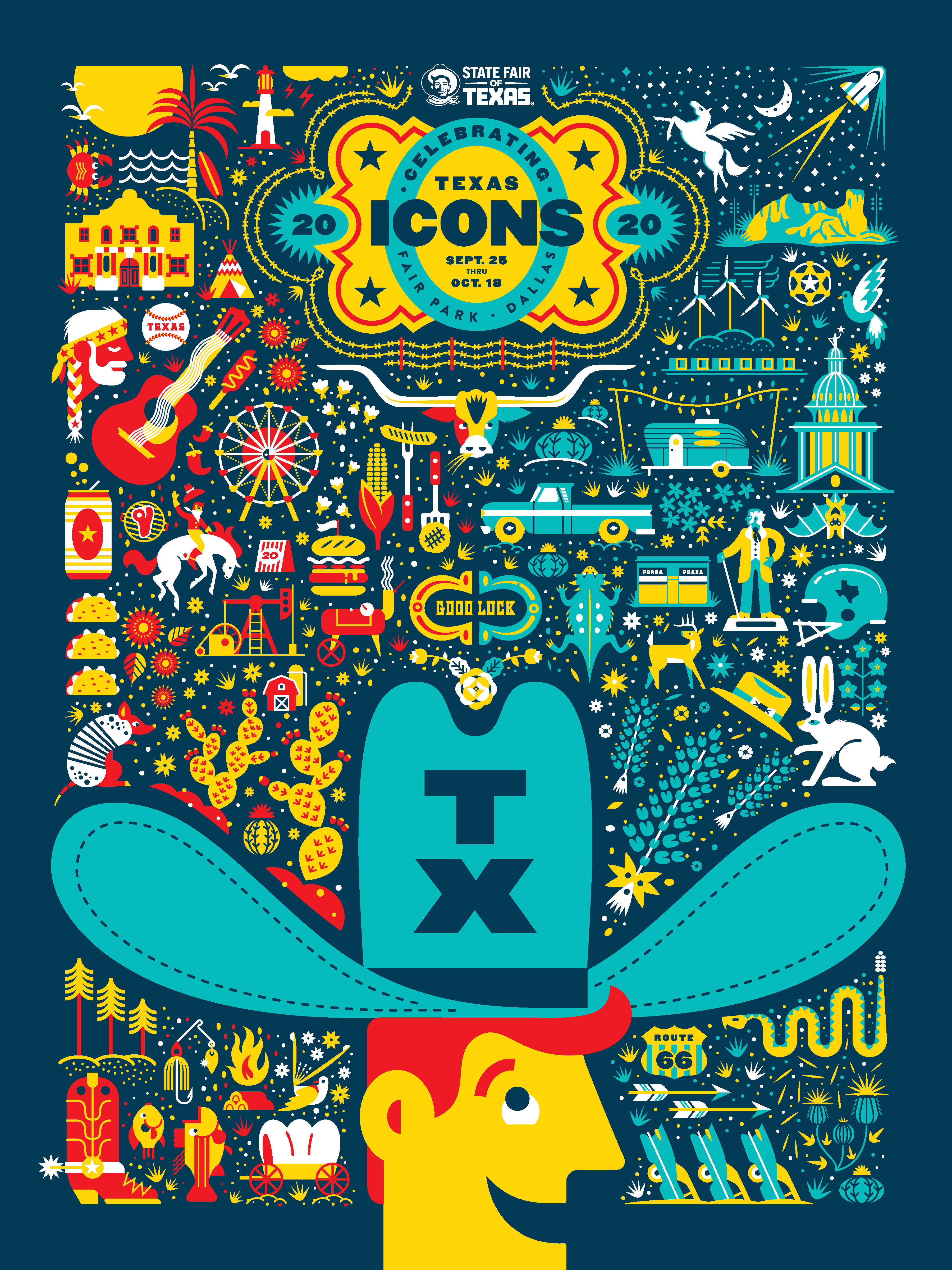 2020 SFT Theme_Texas Icons_Poster | State Fair of Texas