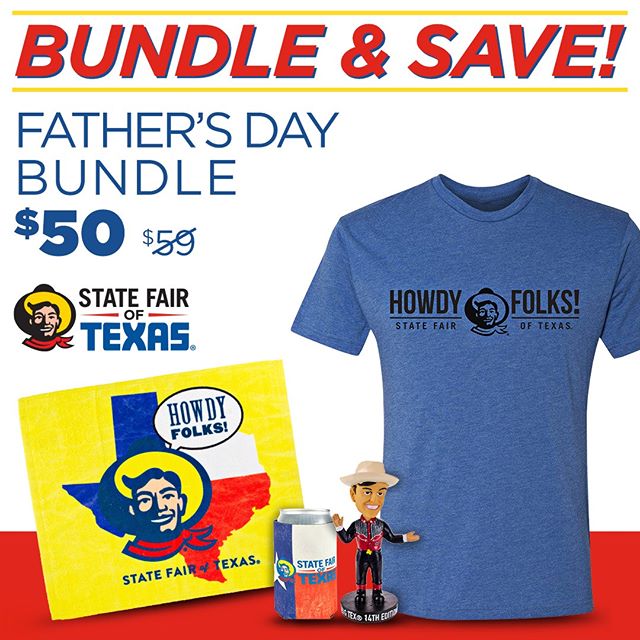 Father’s Day is right around the corner. Bundle up your #StateFair swag and save BIG! #BigTex #FathersDay #GiftIdea BigTexStore.com